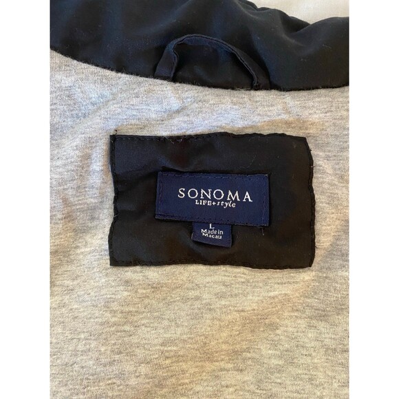 Sonoma  Vest Life & Style Puffer Size Large Multi Pocket Zipper Button Black - Picture 8 of 10